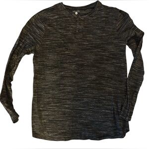 Urban Heritage Charcoal and Silver Henley Shirt